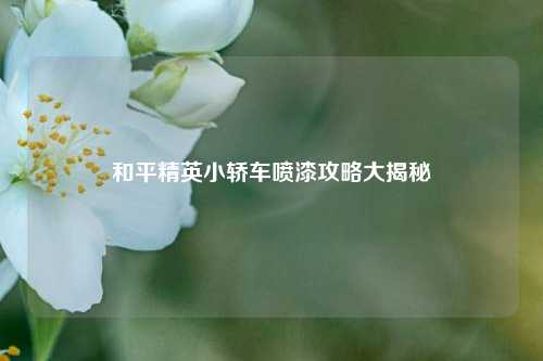 和平精英小轿车喷漆攻略大揭秘