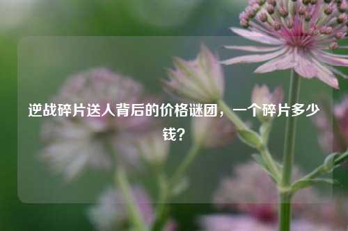 逆战碎片送人背后的价格谜团，一个碎片多少钱？