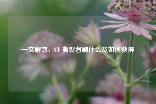 一文解惑，CF 撕裂者刷什么及如何获得