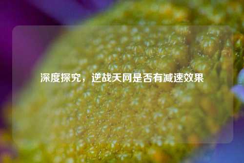 深度探究，逆战天网是否有减速效果
